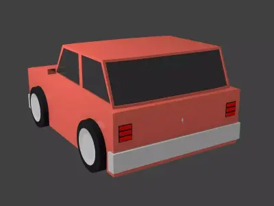 Poly Red Car Free 3D model