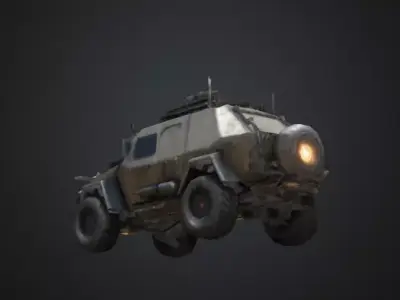 Post-Apocalyptic Battle Vehicle Wasteland Crusher 3D model