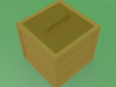 Wooden Box Free low-poly 3D model