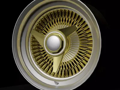 Lowrider Wire - Wheels - Game Ready Low-poly 3D model