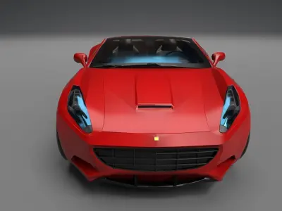 ferrari California cartoon car  Low-poly 3D model