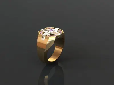 Compass Signet ring 3D print model