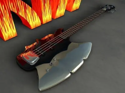 Cort Gene Simmons Axe Bass 3D model