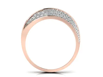 Light Weight Rose Gold Diamond Ring  -EZ R-143 3D print model