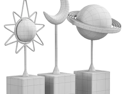 Sun Moon and Planet Decorations By Homiodecor 3D model