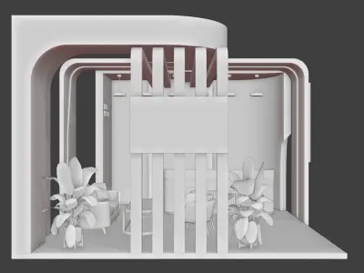 booth design exhibition 2 Low-poly 3D model