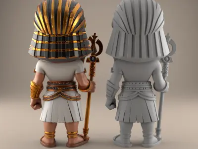Fun Pharaoh Action Figure STL for 3D Printing 3D print model