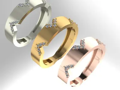 gorgeous modern jewelry set 3D print model