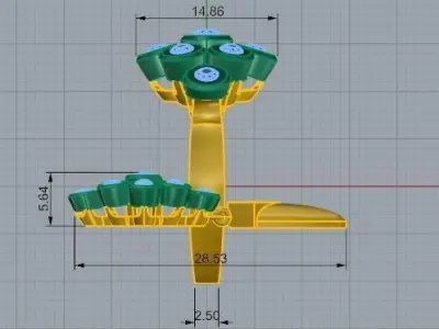 Bezel Earring Ring Set 2440 3D print model