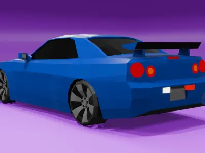 Nissan gtr r34 2000 Low-poly 3D model