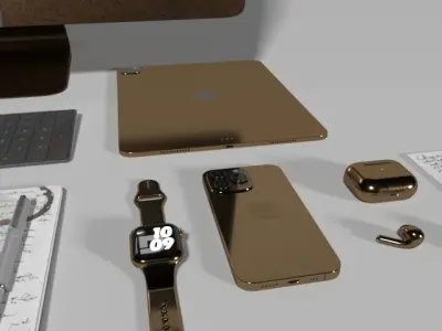 gold computer gaming 3D model