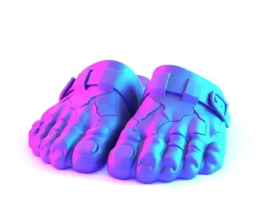 Green Hulk Foot Clogs shoes Props Second Life toy 3D print model