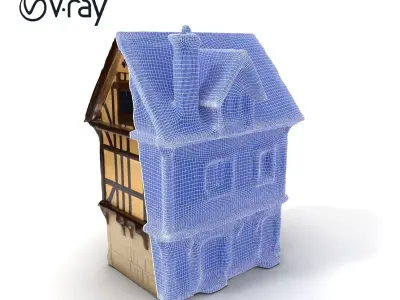 Medieval Timbered House Model Pack Low-poly 3D model