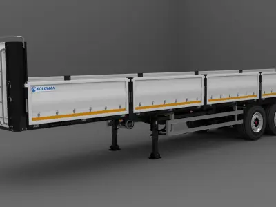 Koluman Flatbed Trailer Low-poly 3D model