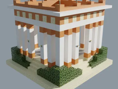 Ancient Building Low-poly 3D model