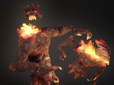 Hell Flying Demon Low-poly game engine ready 3D model Low-poly 3D model