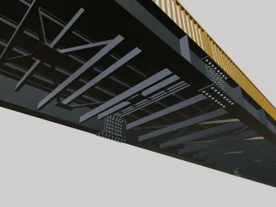 Steel Pedestrian Bridge-Elevator-Escalator-Straight Type-22 3D model