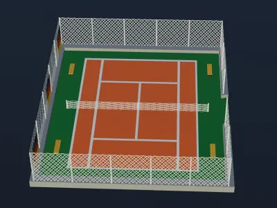 Tennis Court - Germany Low-poly 3D model