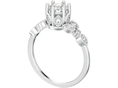 Design flower ring with stones  3D print model