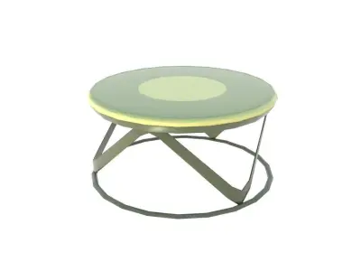 Table3 round side table with metal frame and glass top Low-poly 3D model