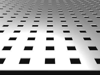 Perforated panel with square hole and 16 percent opening 25O05 3D model