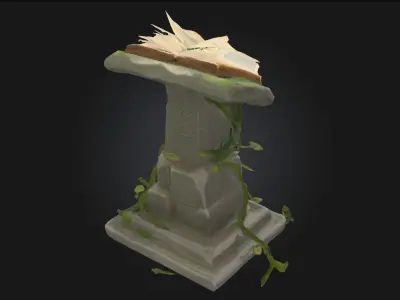Ancient Spellbook on Pedestal  Keeper of Forgotten Magic 3D model