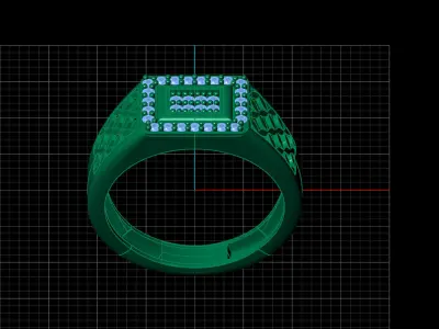 Print Ready STL 3DM  Gents Rings Diamond Men Ring  3D print model 189