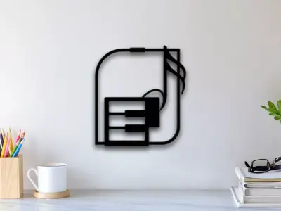 Music Piano Wall Art 3D print model