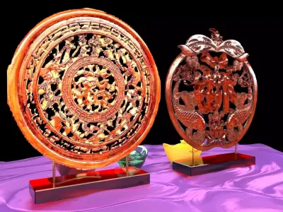 Chinese fu carving pattern  3D model