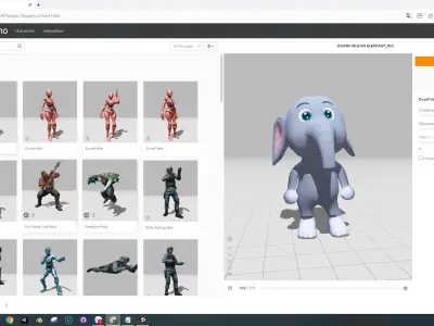 Character006 Animated Elephant 3D Low-poly 3D model