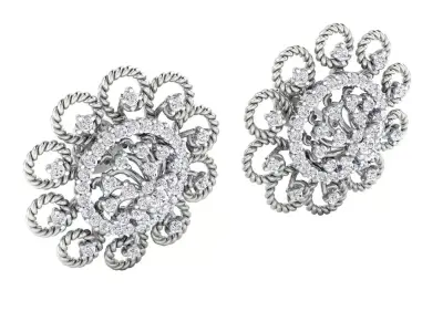 Diamond Studs Earrings Render 3dm STL SLC JCD OBJ FBX Details 3D print model