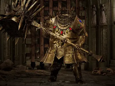 Fat Knight - Headless Executioner - Game-ready Character Low-poly 3D model