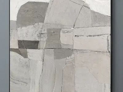 Plaster two square photo frames 08 Low-poly 3D model