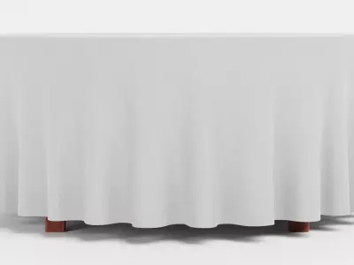 -Tablecloth with Table Round- 3D model