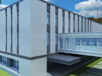 Industrial Building Factory 022 Low-poly 3D model