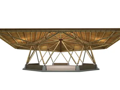 BAMBOO CANOPY GEODESIC BAKED  3D model
