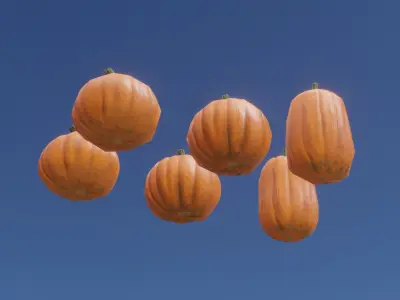 Pumpkin Set pumpkins Free low-poly 3D model