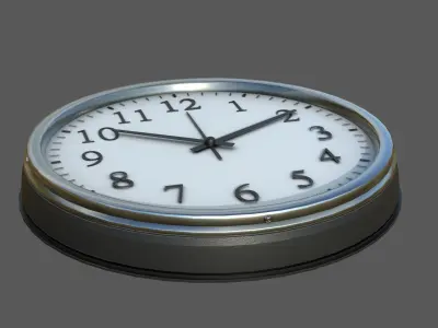 Wall Clock Low-poly 3D model