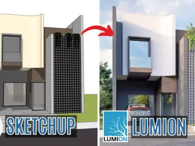 25X50 Feet Modern House Design SketchUp 2024 Exercise File Free 3D model