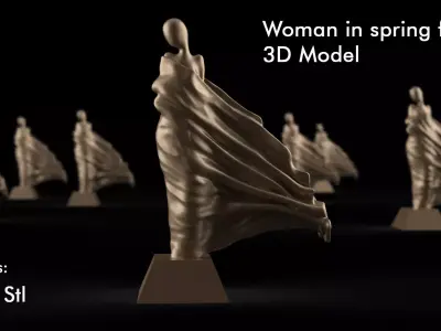 Woman in spring figure 3D print model