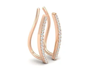 AV 487 Diamond Crawler Climber Earrings 3D print model