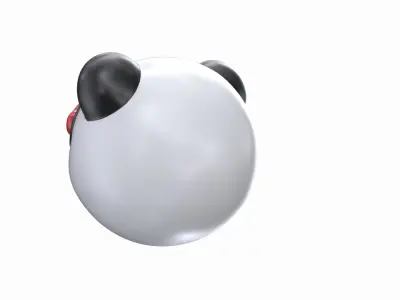 panda bear head with eyes Low-poly 3D model