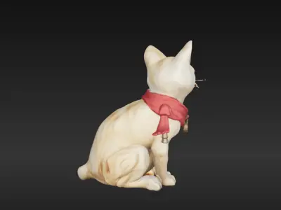 Ancient Cat Statue 2 - 3D Model -  Low-poly 3D model