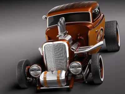 F34 HotRod Old School 3D model
