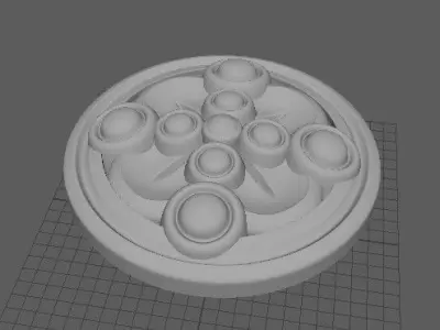 rosette circular medallion 3D model