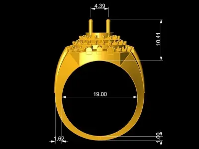 Ruby Gemstone Men Ring 3D Model 586 3D print model