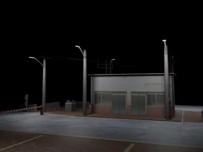 Border crossing Low-poly 3D model