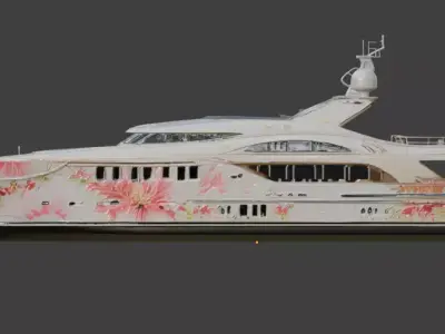 Spring Edition Floral Sport Yacht 3D Model 3D model