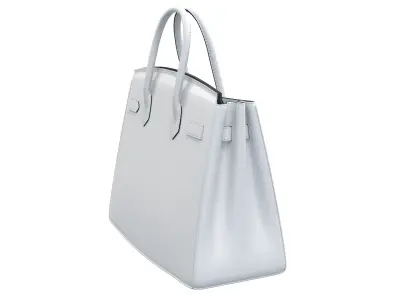 Hermes Birkin Bag with Chain White Low-poly 3D model