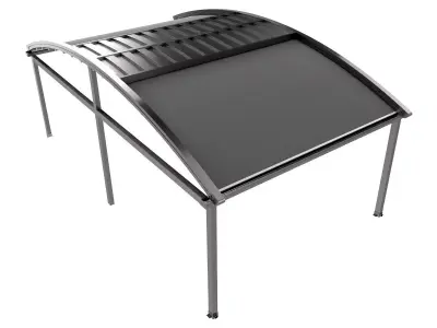 Motorized Pergola 2a stainless steel satin polished 3D model